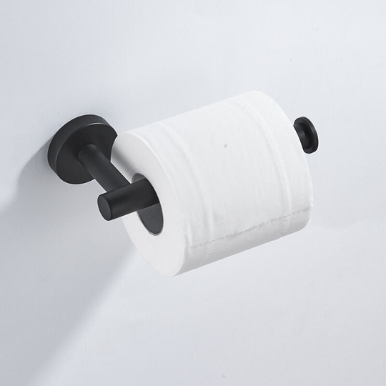 Silver Color Stainless Steel Toilet Paper Holder, Toilet Roll Holder Brushed Nickel Finish Wall Mounted, Black