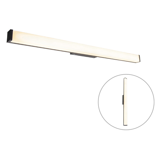 Qazqa - Modern bathroom wall lamp black 92 cm IP44 - Cascada - Black