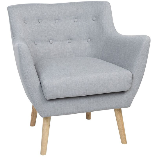 Modern Upholstered Accent Chair Armchair Button Back Grey Drammen - Grey