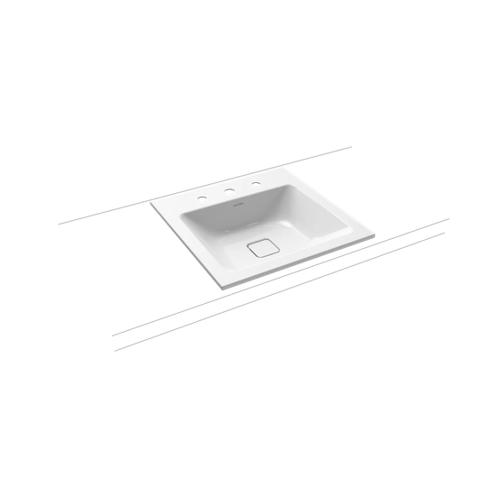 Beige Steel Enamel Rectangular Inset Bathroom Sink