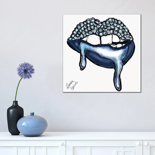 Dripping Blue by AtelierConsolo - Graphic Art Print on Canvas