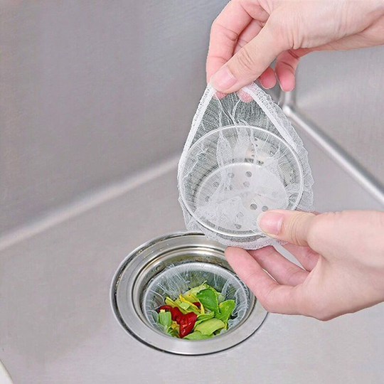 Kitchen Sink Strainer Mesh Bag- 200 pcs Disposable Mesh Sink Strainer Bags- Sink Net Strainer Filter Bags for Sink Drain For Collecting Kitchen Food