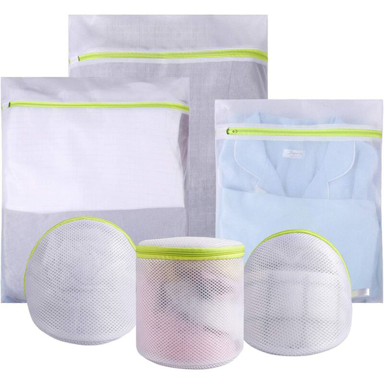 Sunflowergb - 6 Pack Washing Machine Mesh Laundry Bags with Zipper for Underwear, Shirts, Stockings, Lingerie, Bras.