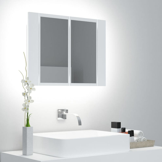 Led Bathroom Mirror Cabinet White 60x12x45 cm