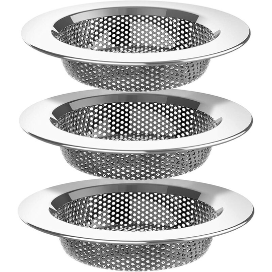 Kitchen sink filter, stainless steel sink drain filter, dishwasher safety, 3 pack