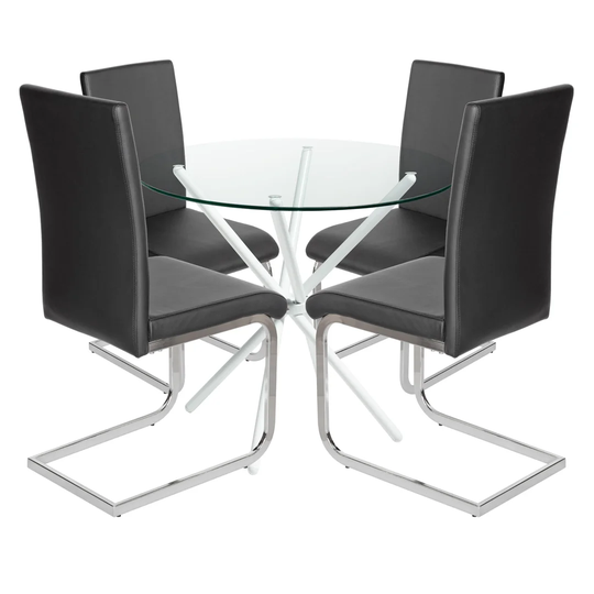 Bilson Folding Dining Set with 4 Chairs
