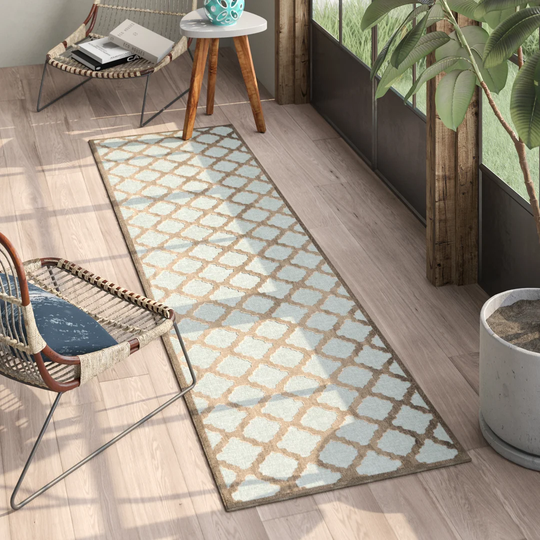 Nancy Hooked Mousse/Aqua Rug