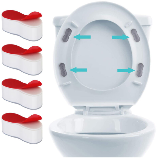 4 packs of cushioning curved gaskets for toilet seat heightening seat, gray MH100040