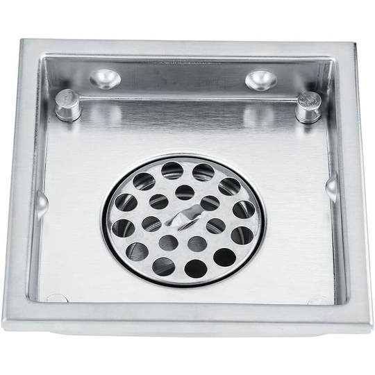 Stainless steel square floor drain 11x 11 cm anti-odor for bathroom, kitchen, gravity launch