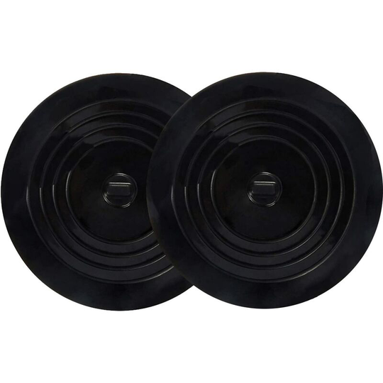 Perleraregb - 2 bathtub caps, large 6-inch silicone drain plugs (about 15.2 cm), flat suction cups, black bathroom kitchen