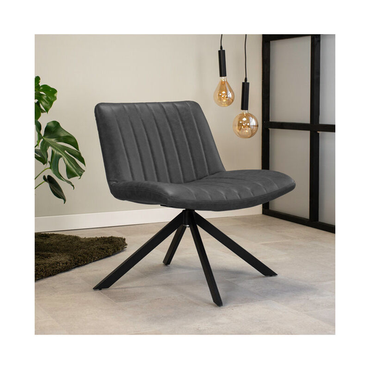 Industrial swivel Armchair Leon Antracite - Anthracite