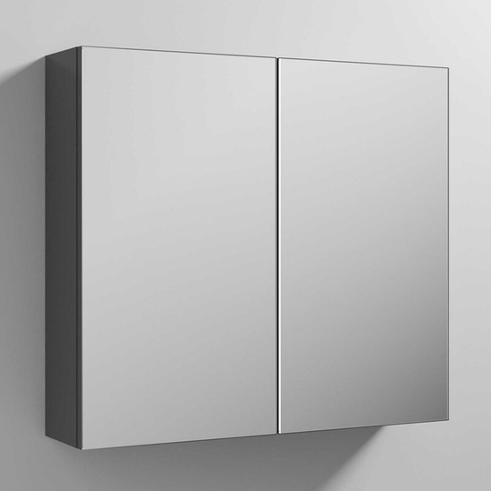 Nuie Athena Mirrored Cabinet (50/50) 800mm Wide - Gloss Grey