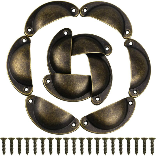 Bette Door Knob 10PCS Retro Metal Shell Handles Shells Drawer Cabinet Handle with 20 Furniture Screws Knob Handware Antique Product Brass