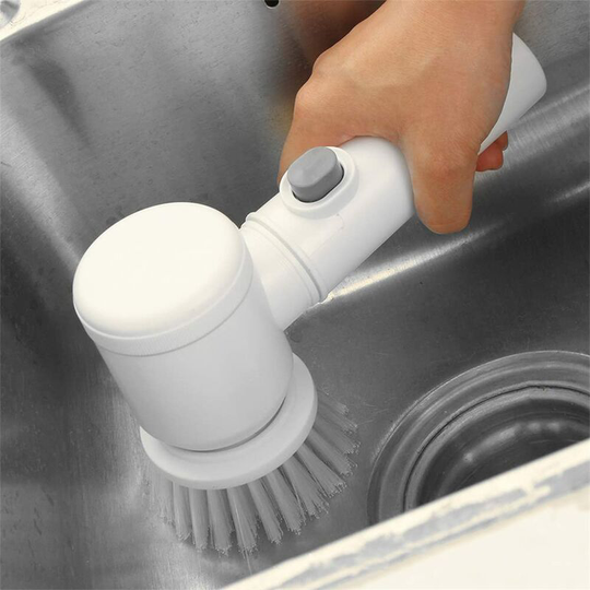 Perlerare - Household Electric Cleaning Brush - 5 in 1 360° Electric Rotation Scrubber - with 3 Replacement Brush Heads for Tile Carpet Bathtub