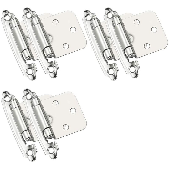 6 Pcs Hinge Door Self-Closing Hinge Cold Rolled Steel Material Hinge Spring with Damper for Door Cupboard Shoe Cabinet Bookcase Wine Cellar