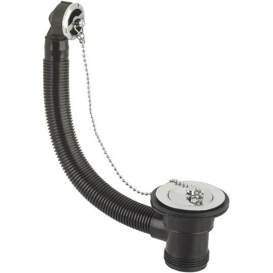 Round 7.1cm Chain and Stopper Waste Bathroom Sink Drain With Overflow