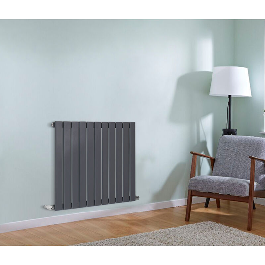 NRG - Anthracite Flat Panel Radiator Designer Column Bathroom Central Heating Single 600x748mm