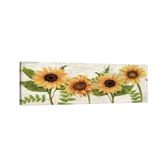 Sunflower Letters by Kimberly Allen - Wrapped Canvas Panoramic Painting