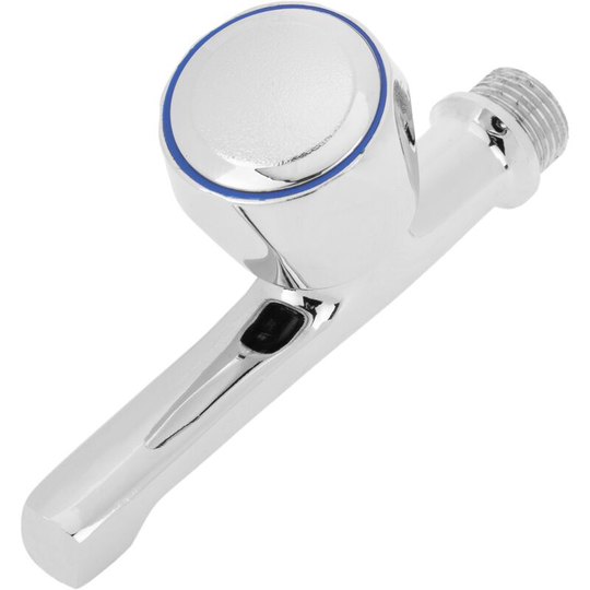 Short chrome front faucet for washing machine with 1/2" thread - Primematik