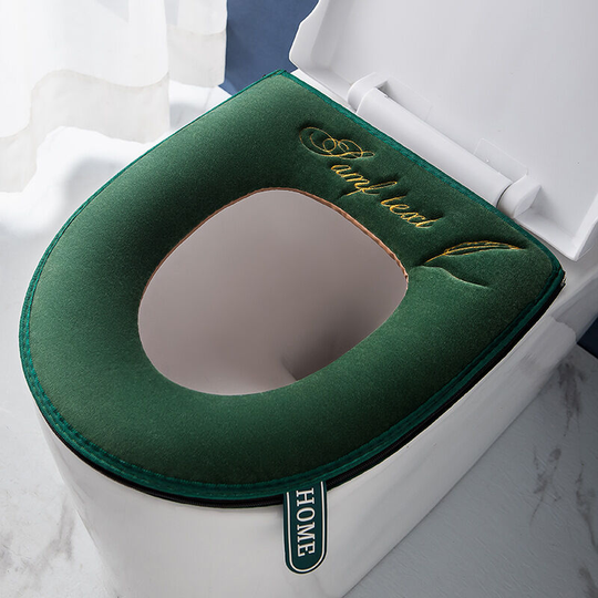 1 Pack Thicker Soft Toilet Seat Cover with Toilet Lid Handle Soft Thick Cushion Washable Fits All Oval Toilet Seats