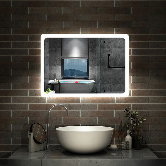 50x70cm led Bathroom Wall Mirrors with Bluetooth, Adjustable Colors, Anti-Fog - Biubiubath