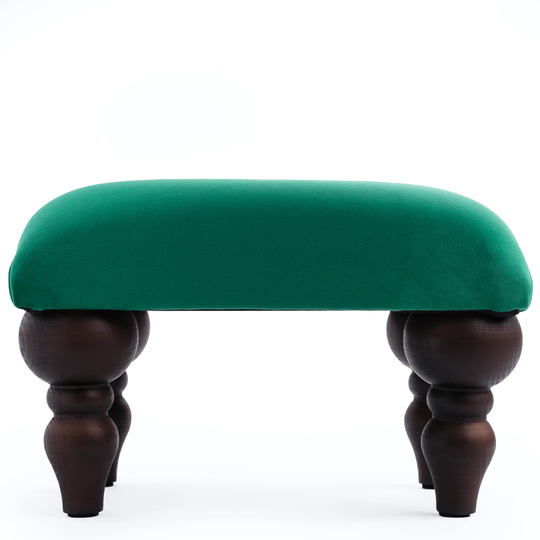 Quilted Armchair Footrest Velvet