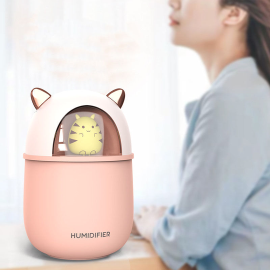 Perleraregb - Cute usb humidifier, mini portable cold mist humidifier with adjustable fog mode, suitable for bedroom home (cute animal)