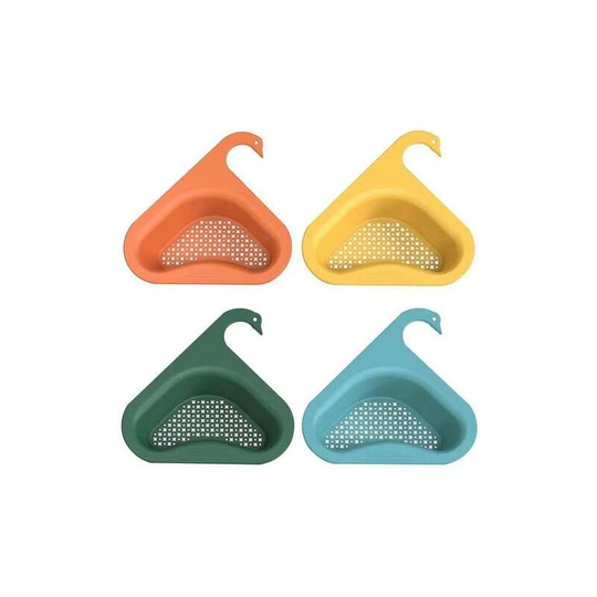 Dksfjkl - Triangular Sink Shelf, Dish Drainer Basket, Kitchen Sink Drainer, Triangular Sink Corner Shelf (4pcs)
