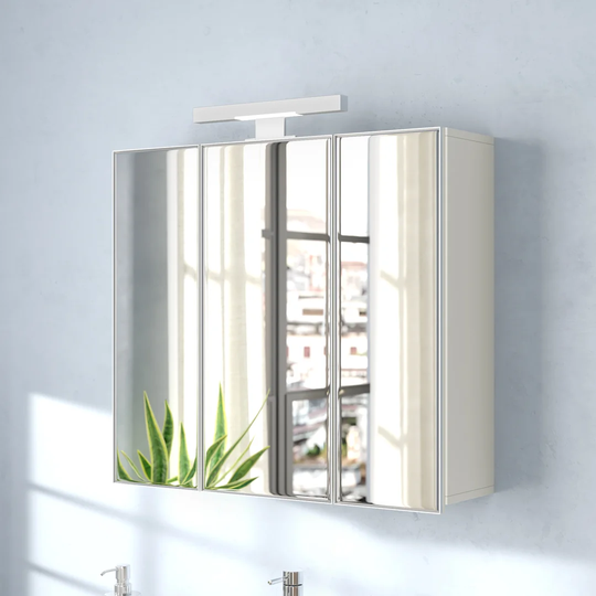 Keomi 70cm x 69cm Surface Mount Mirrored Cabinet