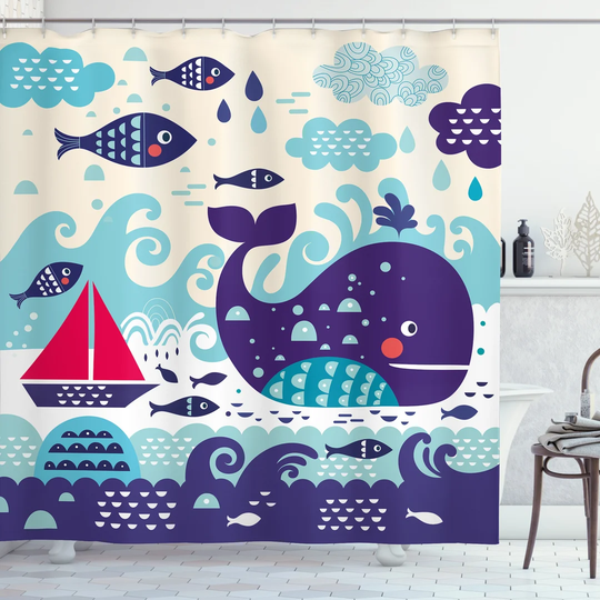 Azruddin Polyester Shower Curtain Set