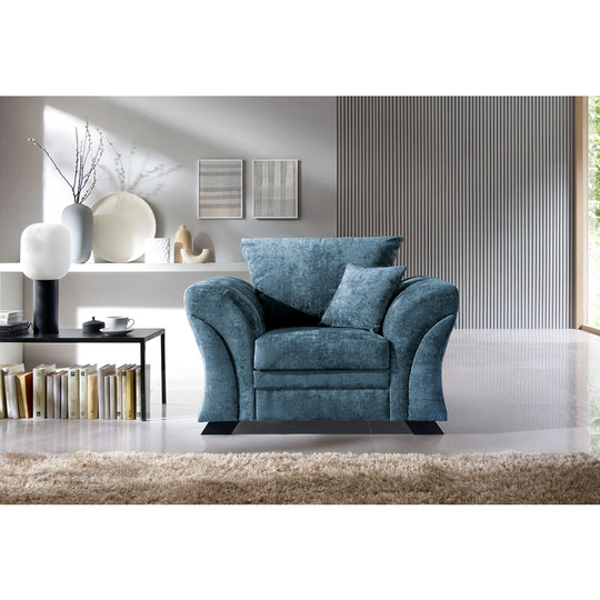 Farrow crushed chenille ARMCHAIR-Dark Blue - color Dark Blue - Dark Blue