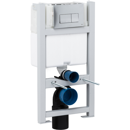 Compact Toilet Fixing Frame with Dual Flush Cistern