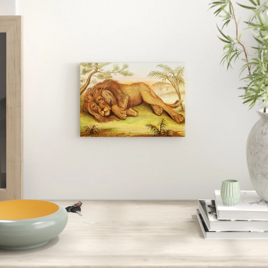 'Vintage Natural History Male African Lion' Graphic Art