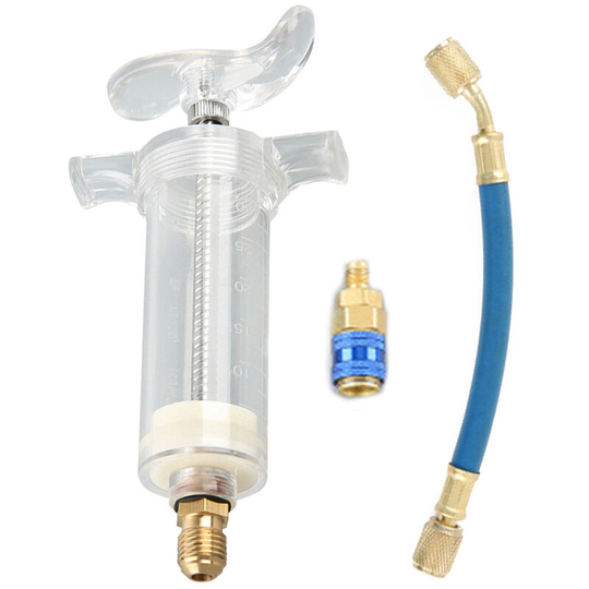 Air Conditioner Oil Inject Tool Dye Inject Device 1/4in Quick Coupler Hand Turn Screw-in Coolant Filling Tube Injection Tool