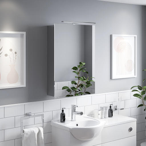 Artis Lumo LED Aluminium Mirror Cabinet with Shaver Socket 700x500mm - Mains Power