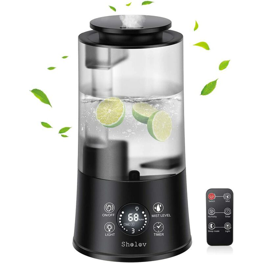 Betterlifegb - 4L Air Humidifier, Ultrasonic Baby Humidifier Silencer with Remote Control, 3 Levels of Mist Automatic Shutdown, Timer 1 to 12H for