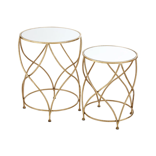 Bharat Mirrored Top Side Tables