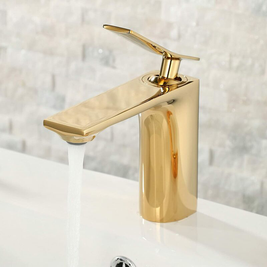 Einemgeld - Single Handle Bathroom Faucet 1 Hole Mount Sink Modern Golden Polished Basin Mixer Taps brass faucets