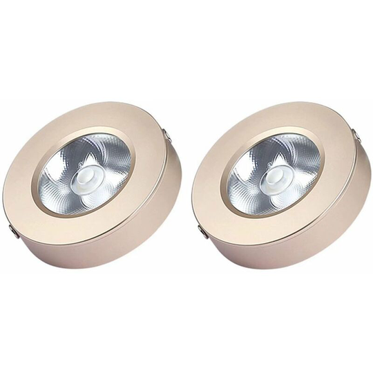 2-piece cabinet lighting, surface mounted led projectors, countertop lighting, 5W kitchen utensil lighting (gold, warm white)