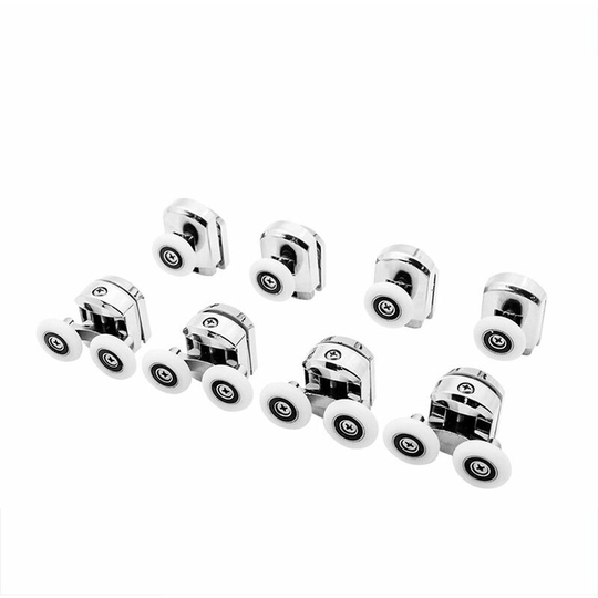 Perlerare - 8 Pack Replacement Glass Shower Door Fixing Wheels - 4 Bottom Wheels & 4 Top Wheels - For Glass Door