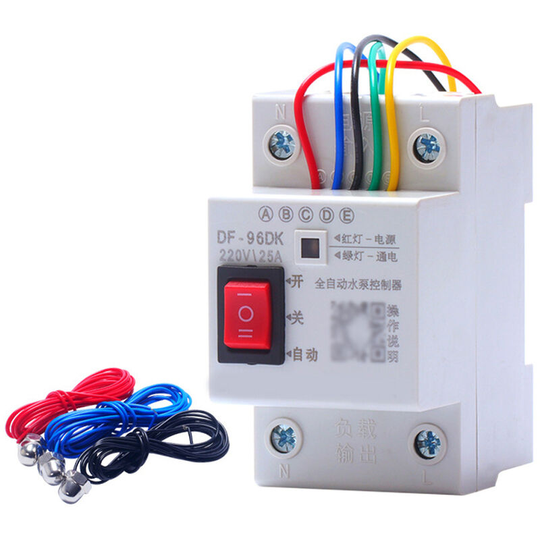 Fully Automatic Water Level Controller Water Tower Well Pool Water Pump Water Supplys and Drainage Controller - Multicolor,DF-96DK & 3pcs 10m probe