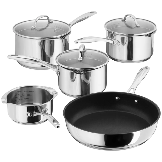 Stellar 5 Piece Stainless Steel Non Stick Cookware Set