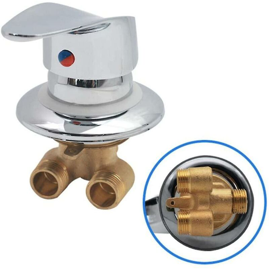 Shower Cabin Mixer Tap Brass Shower Faucet Chrome Outlet Diverter Shower Mixer G1/2inch Connector Cold And Hot Water Shower Mixer For