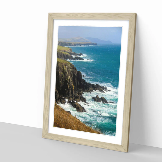 'Coast Shore Cliffs Beach Seascape' Framed Photographic Print