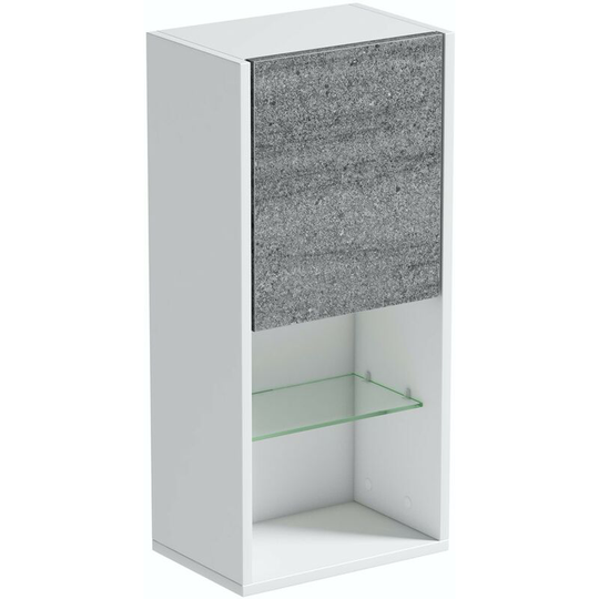 Burton white & grey ice stone universal wall hung cabinet 700 x 330mm - White/Stone - Mode