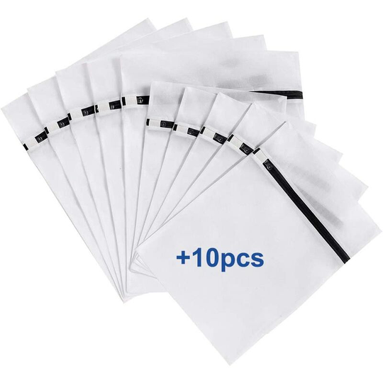 10 Pack Reusable Laundry Bags with Zipper for Washing Machine Fine Mesh for Shirts, Underwear, Socks and Baby Clothes 30 x 40 cm, 40 x 50 cm