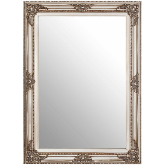 Wall Mirror / Mirrors For Garden / Bathroom / Living Room Antique Effect Rectangular Frame / Grey Finish Wall Mounted Mirrors 83 x 5 x 113 - Premier