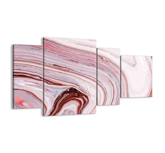 Straight, Then Right Down - 4 Piece Unframed Graphic Art Print Set on Canvas