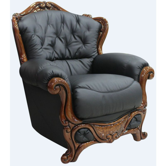 Dante Armchair Italian Leather Sofa Settee Offer Black