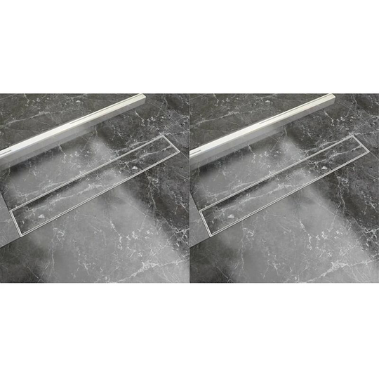 Linear Shower Drain 2 pcs 730x140 mm Stainless Steel